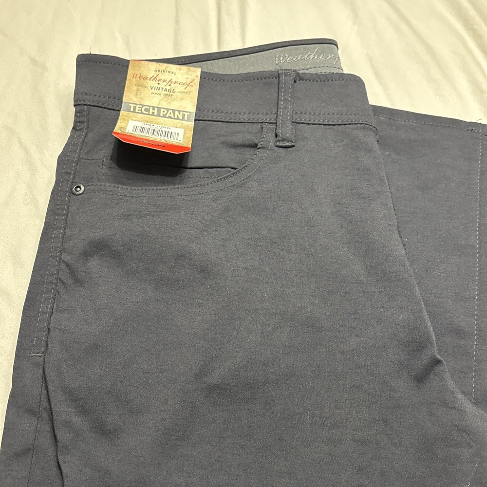 Weatherproof Vintage Tech Pants 34x34 Black Water Resistant Stretch NWT - Picture 2 of 6